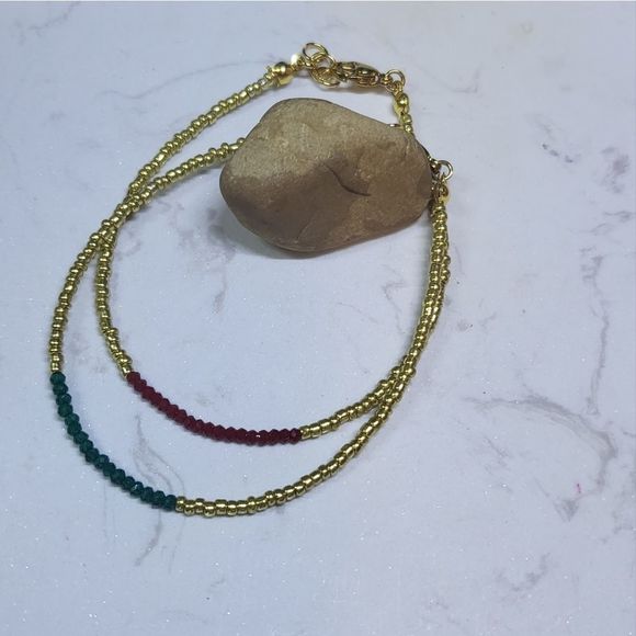 Handmade silver or gold beads with crystals - Picture 2 of 6